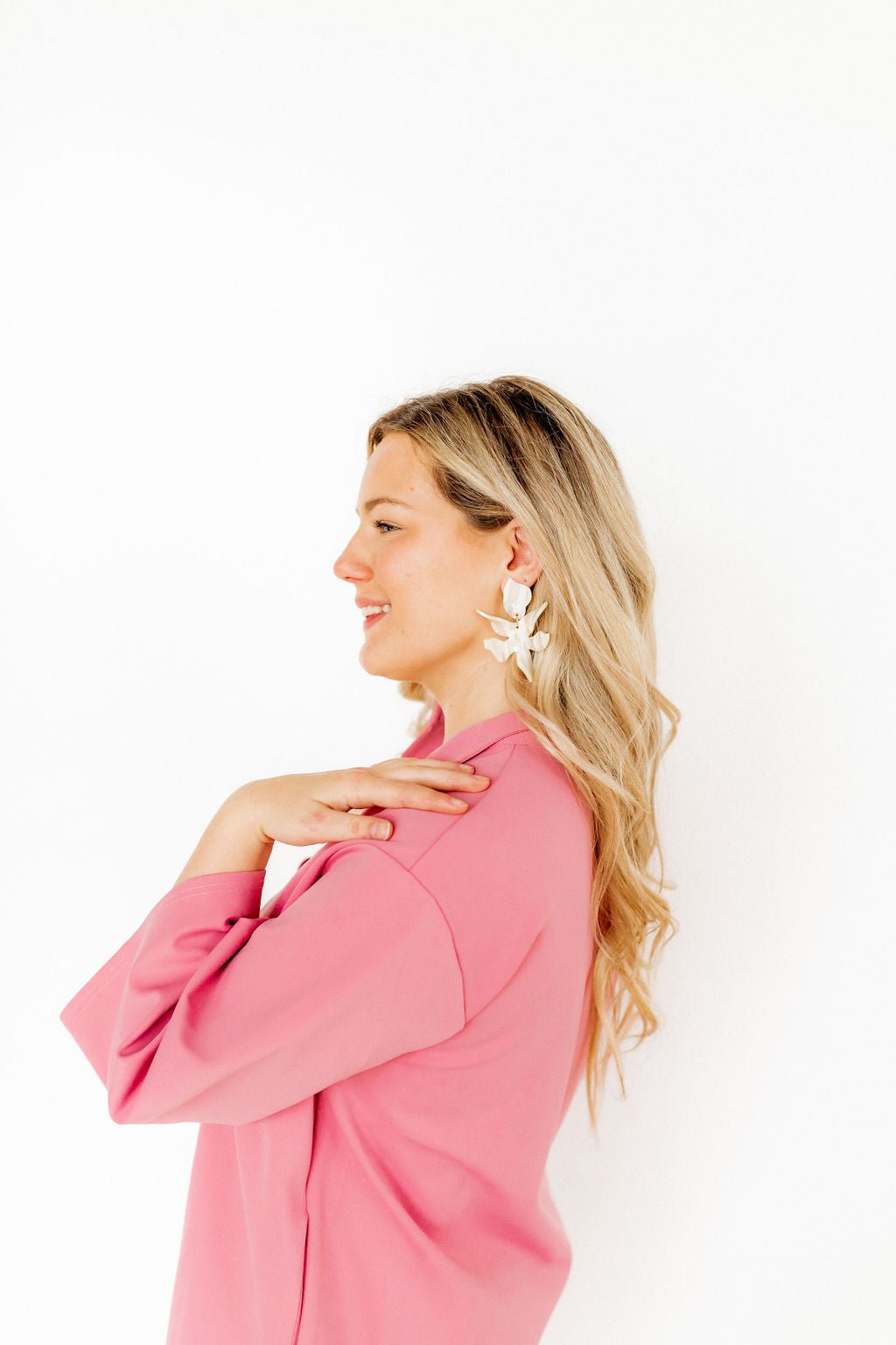 Flora Statement Earrings - Champagne Sparkle - LINNY CO WholesaleAcetate