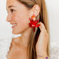 Flora Statement Earrings - Crimson - LINNY CO WholesaleAcetate