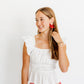 Flora Statement Earrings - Crimson - LINNY CO WholesaleAcetate