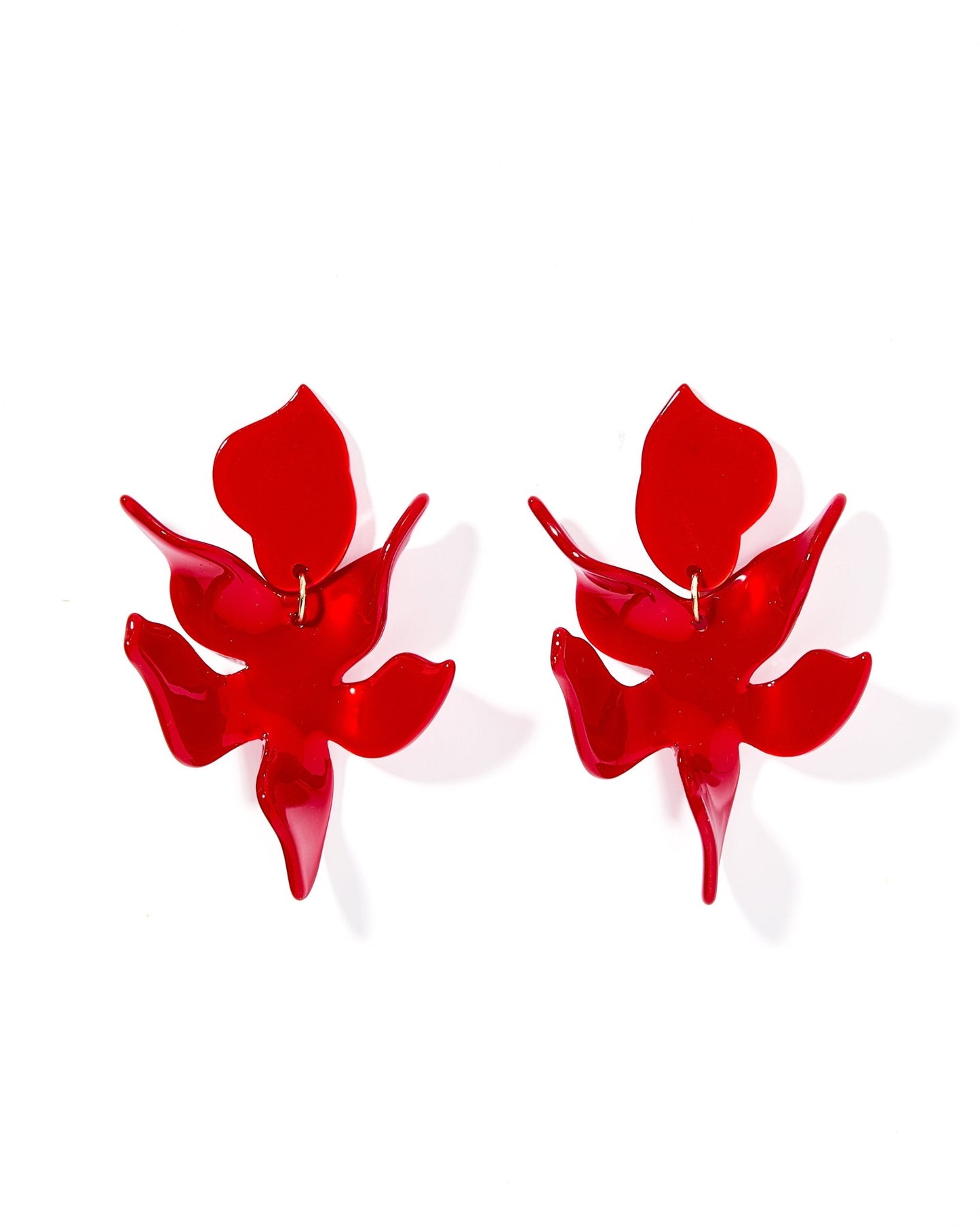 Flora Statement Earrings - Crimson - LINNY CO WholesaleAcetate