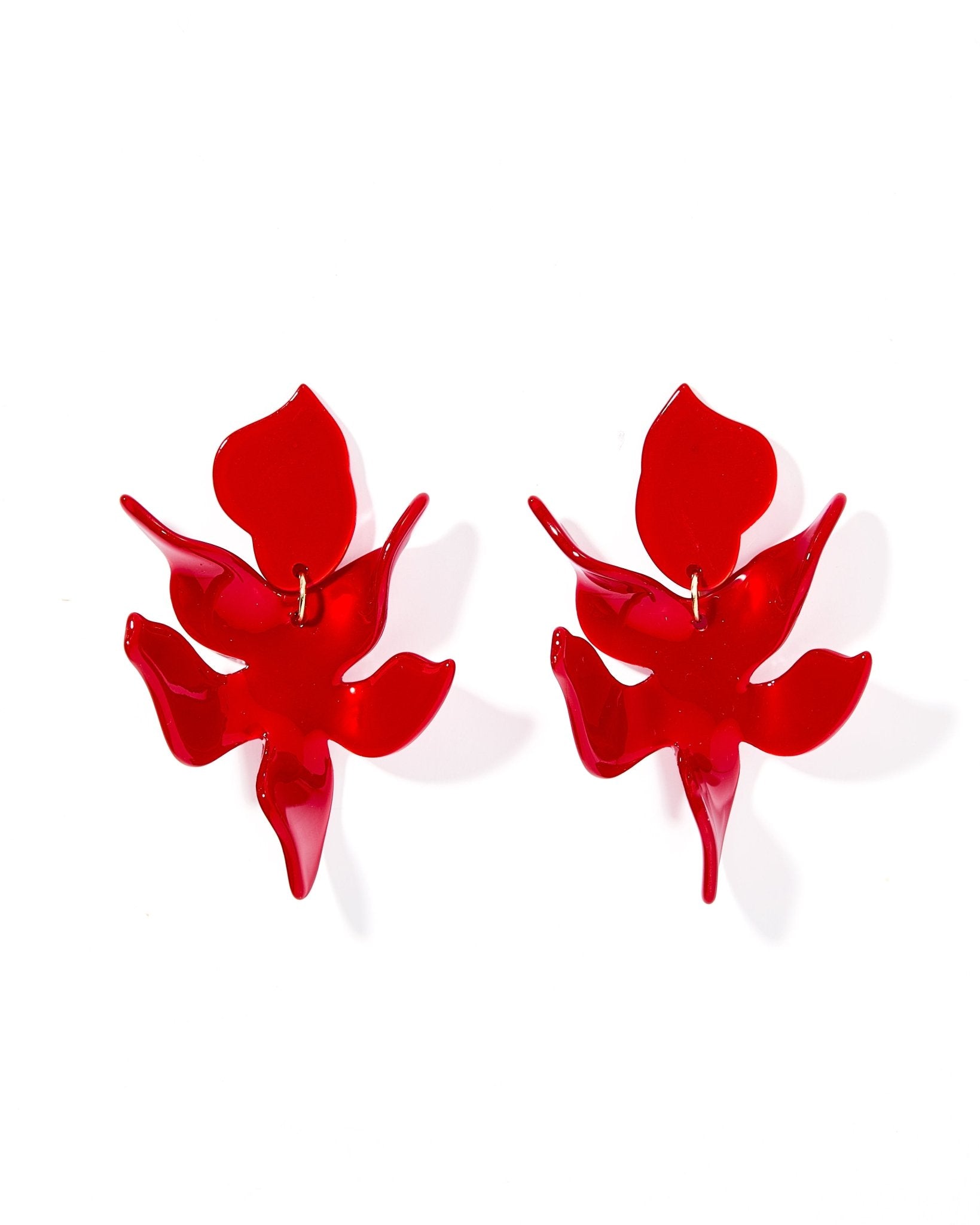 Flora Statement Earrings - Crimson - LINNY CO WholesaleAcetate