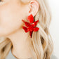 Flora Statement Earrings - Crimson - LINNY CO WholesaleAcetate