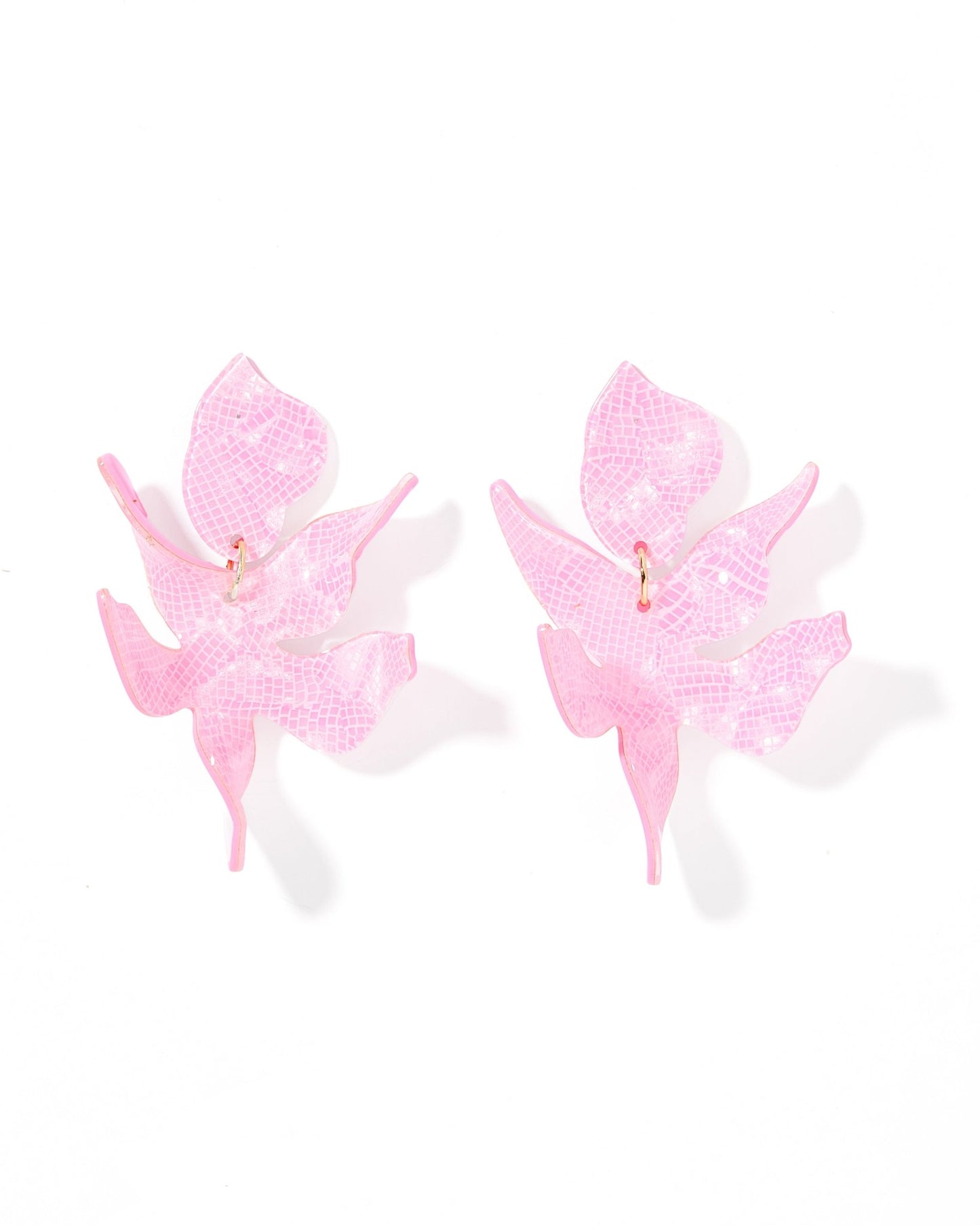 Flora Statement Earrings - Disco Pink - LINNY CO WholesaleAcetate