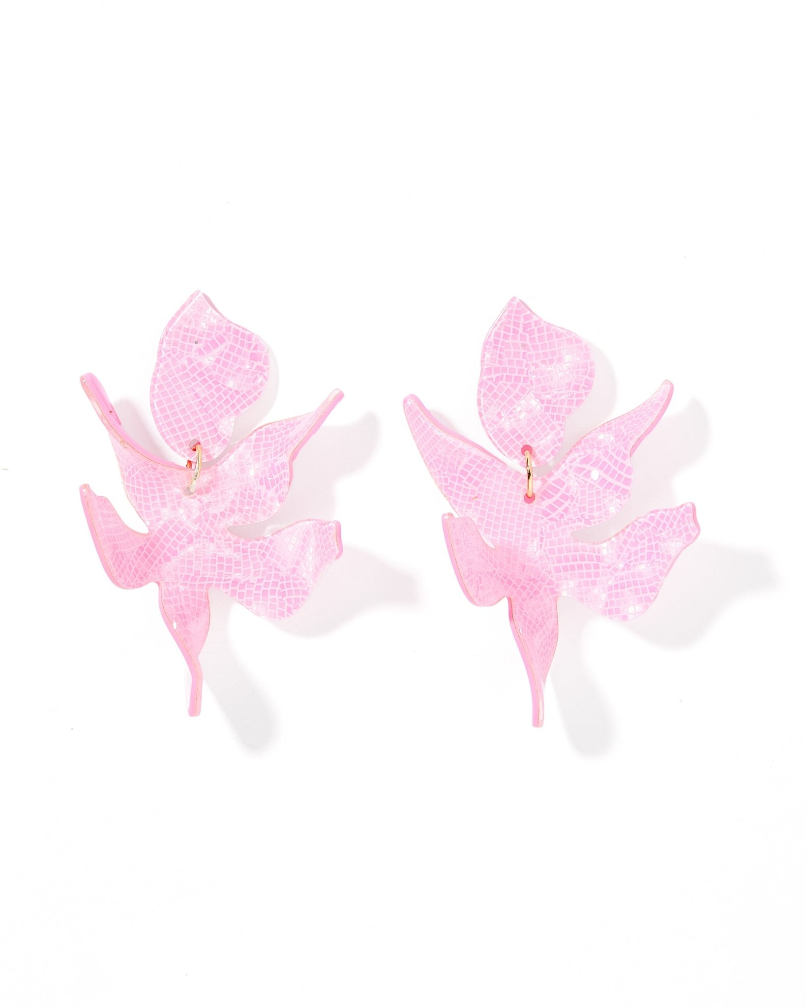 Flora Statement Earrings - Disco Pink - LINNY CO WholesaleAcetate