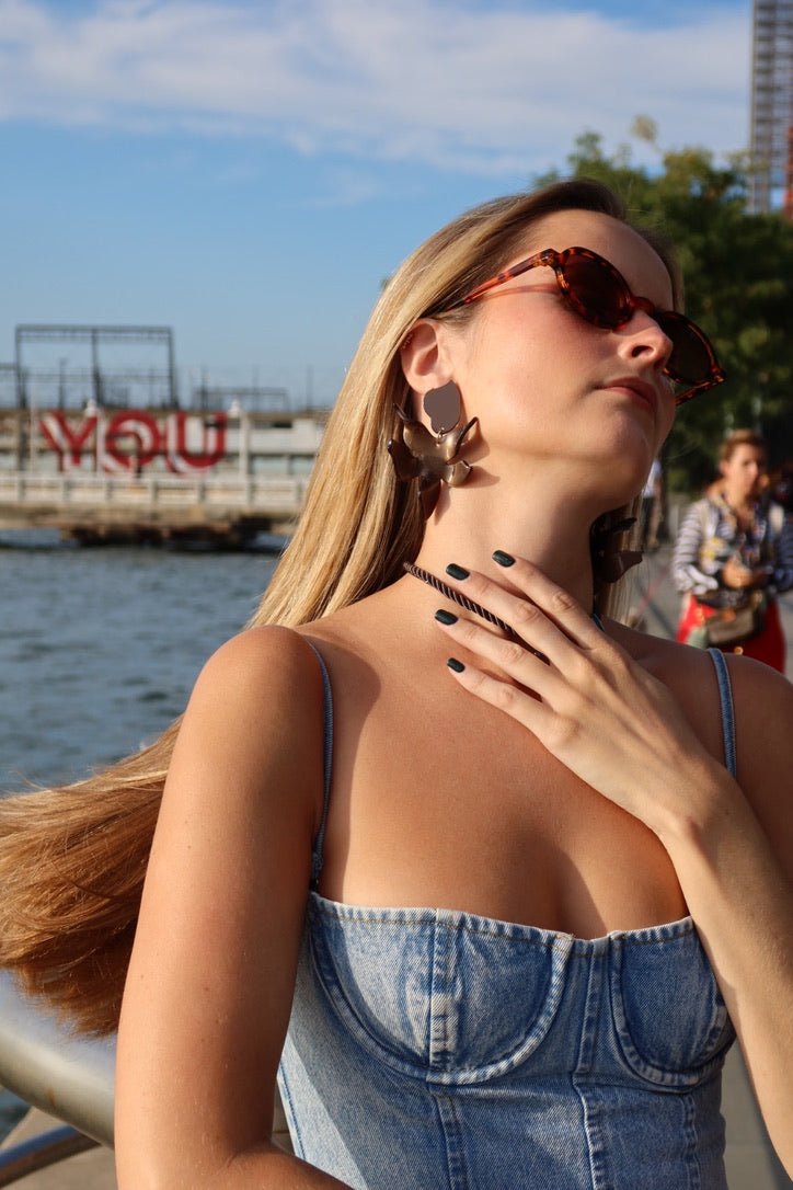 Flora Statement Earrings - Espresso - LINNY CO Wholesale