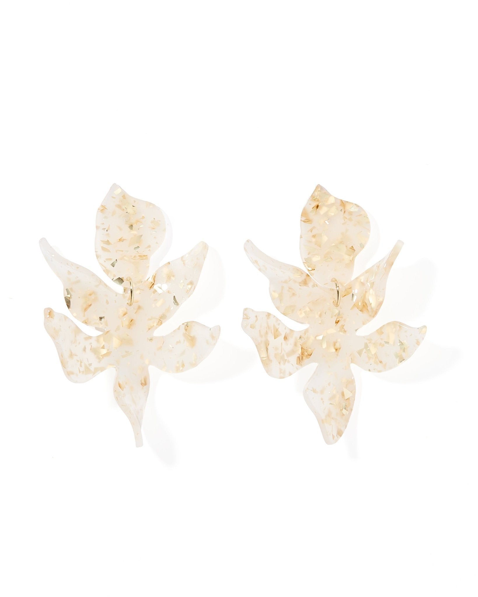 Flora Statement Earrings - Gold Confetti - LINNY CO WholesaleAcetate