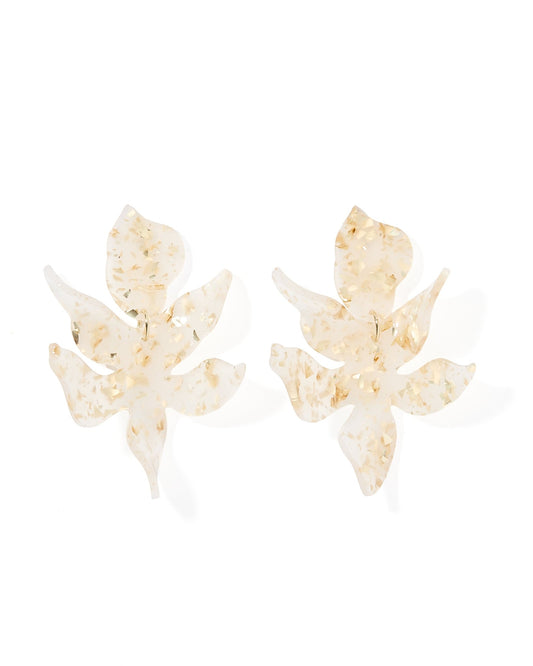 Flora Statement Earrings - Gold Confetti - LINNY CO WholesaleAcetate