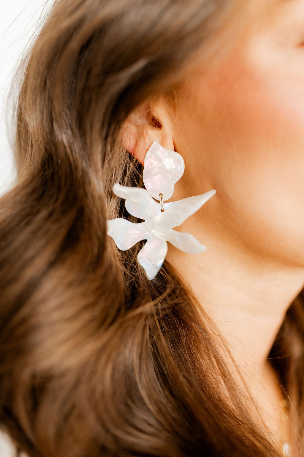Flora Statement Earrings - Iridescent - LINNY CO WholesaleAcetate