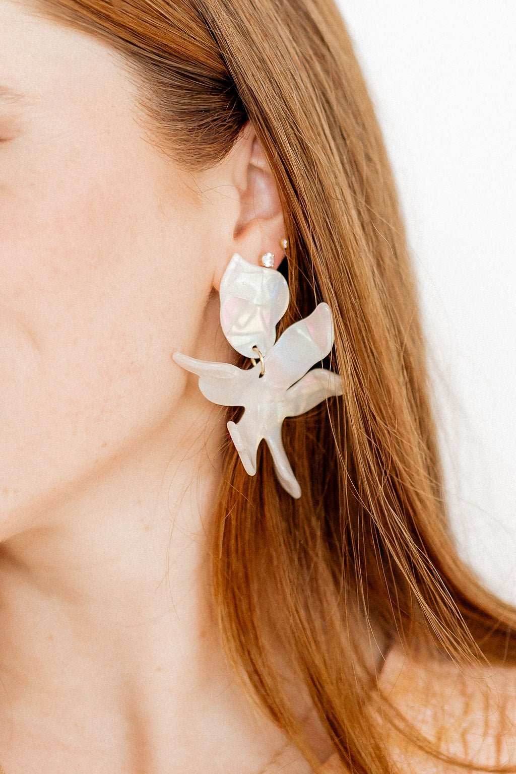 Flora Statement Earrings - Iridescent - LINNY CO WholesaleAcetate