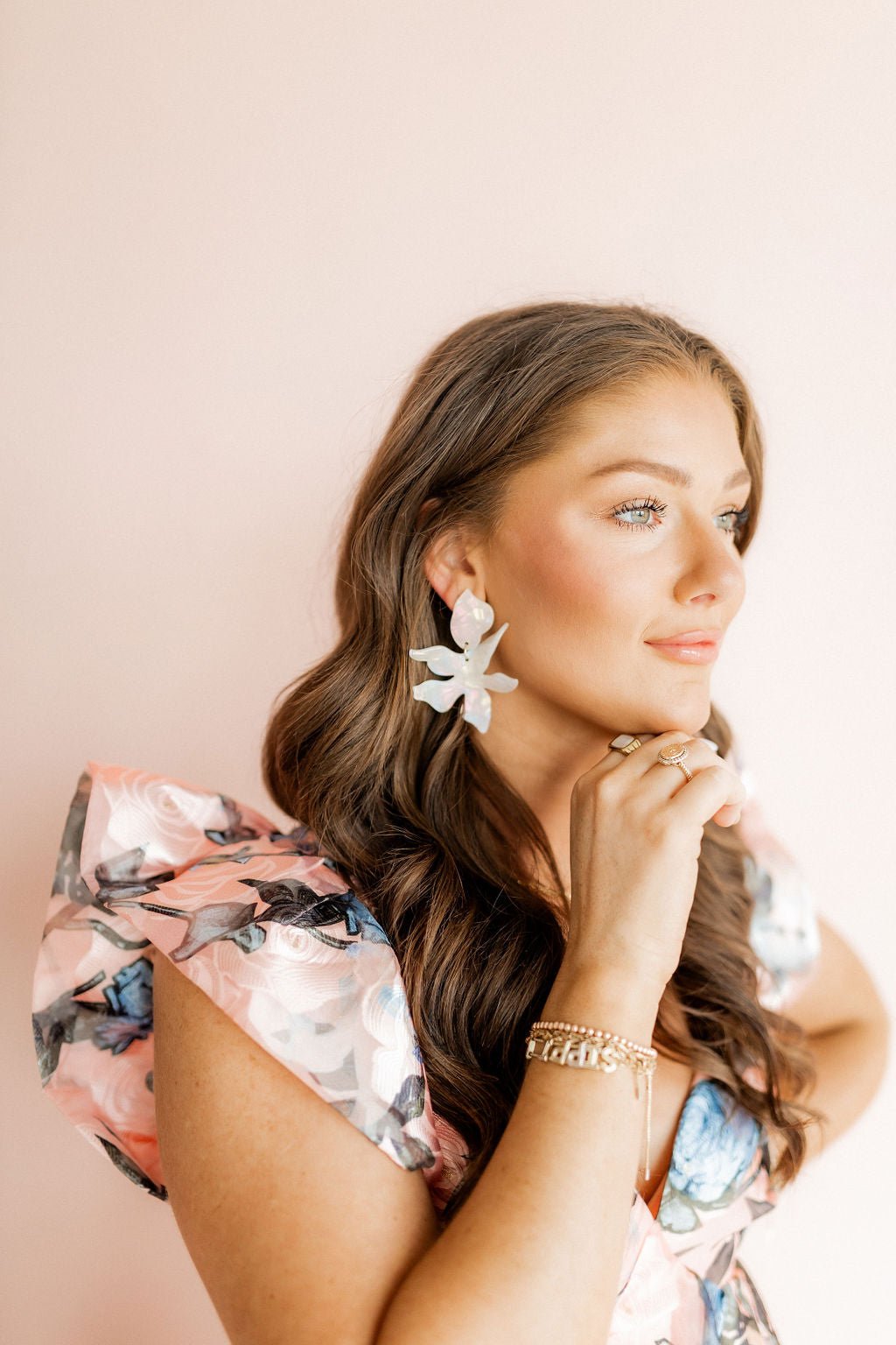 Flora Statement Earrings - Iridescent - LINNY CO WholesaleAcetate