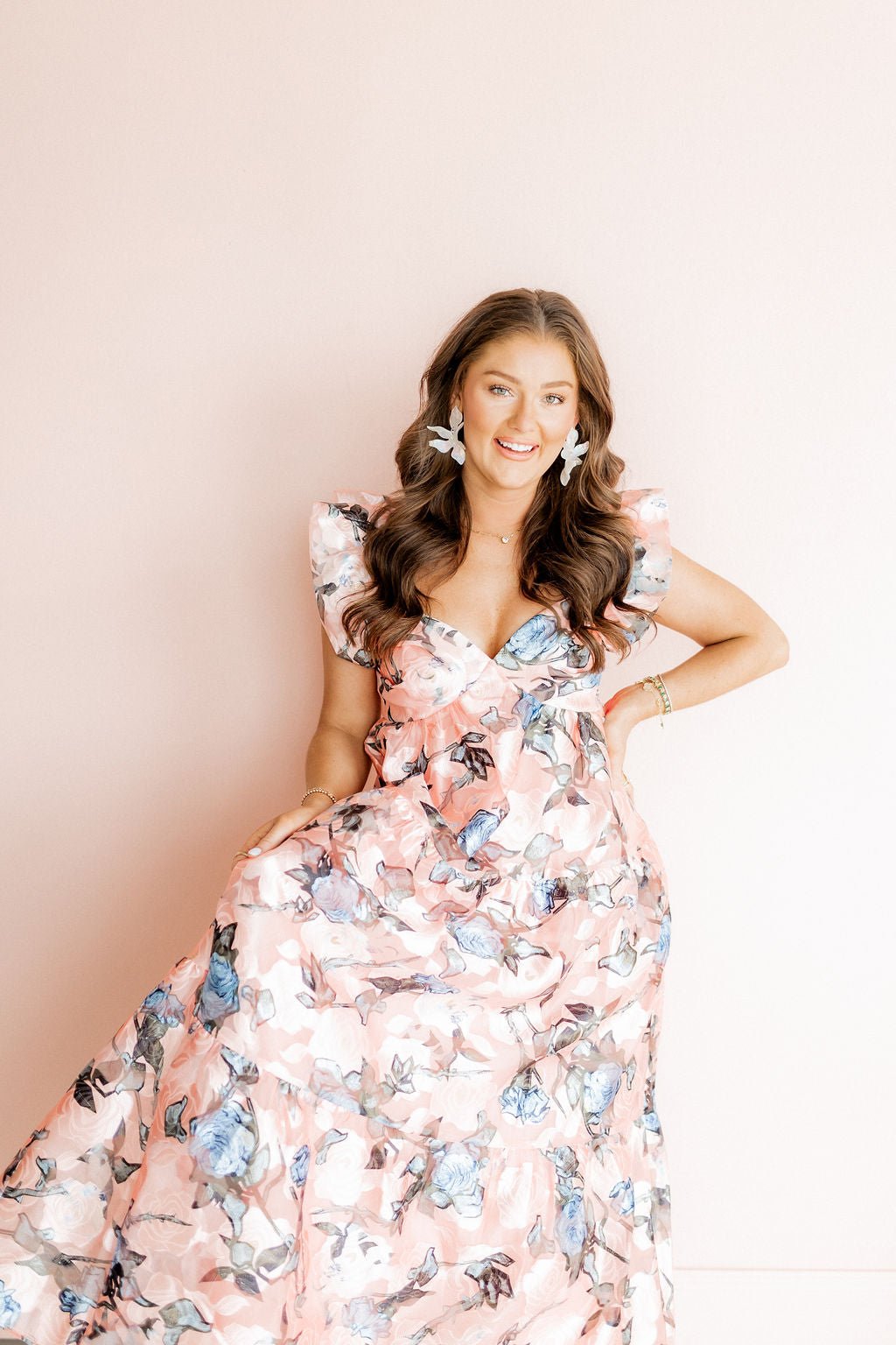 Flora Statement Earrings - Iridescent - LINNY CO WholesaleAcetate