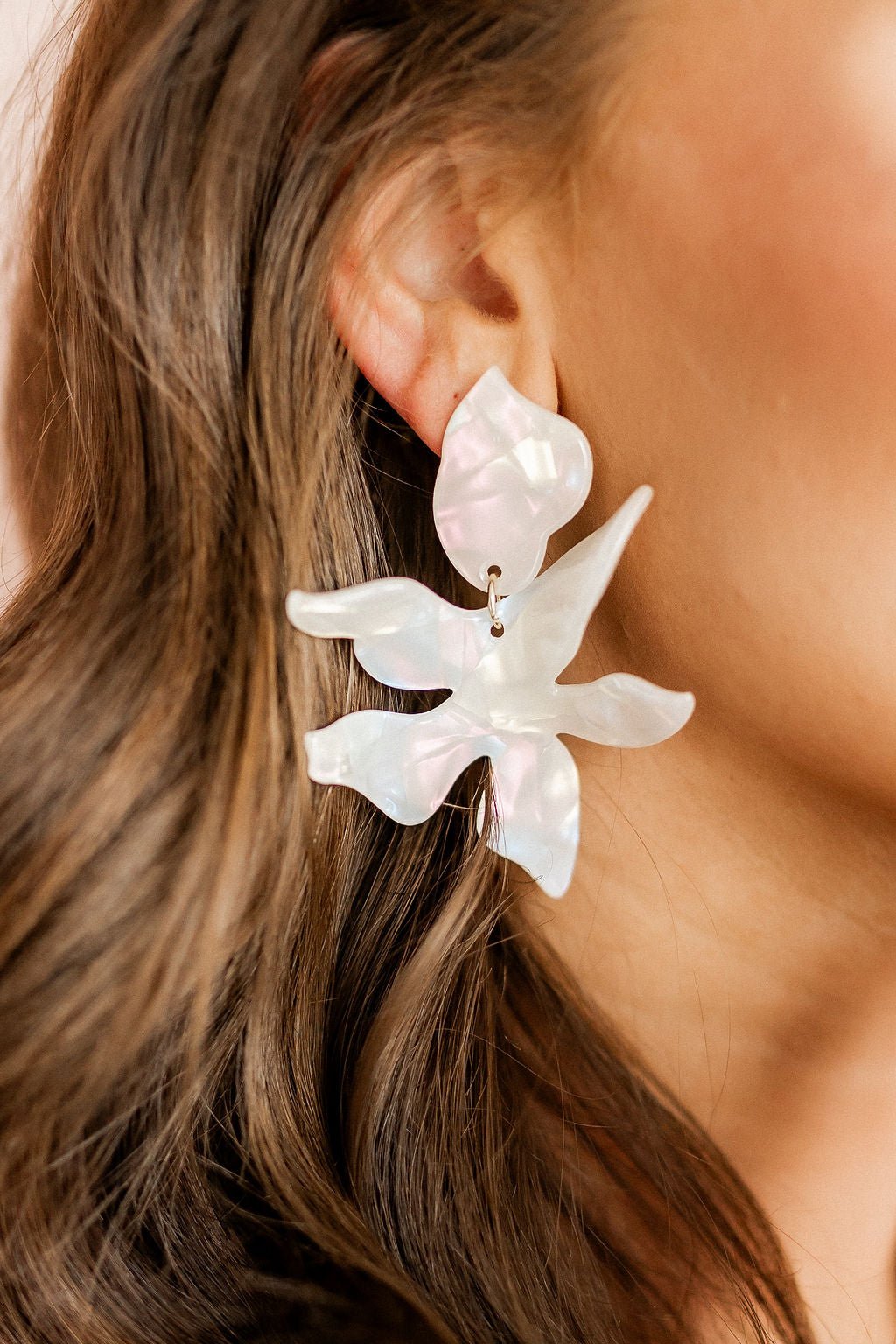 Flora Statement Earrings - Iridescent - LINNY CO WholesaleAcetate