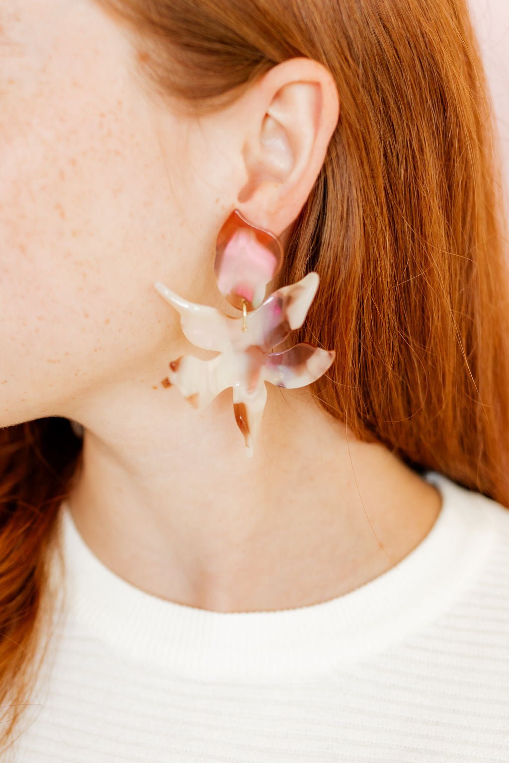 Flora Statement Earrings - Lavender Honey - LINNY CO WholesaleAcetate