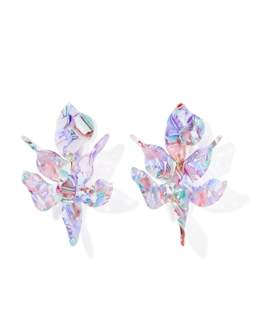 Flora Statement Earrings - Lavender Sea Glass - LINNY CO WholesaleAcetate