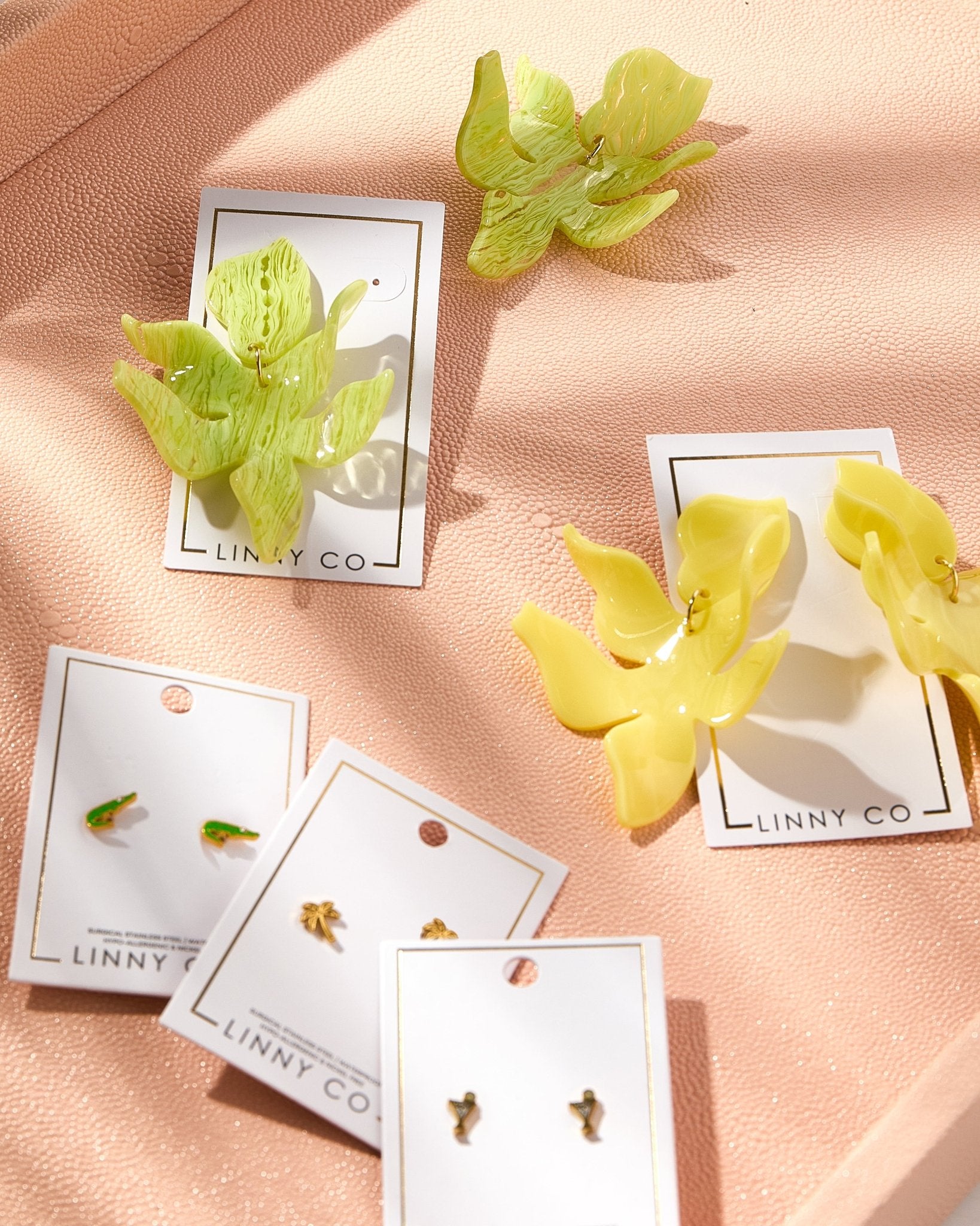 Flora Statement Earrings - Lime Zest - LINNY CO WholesaleAcetate