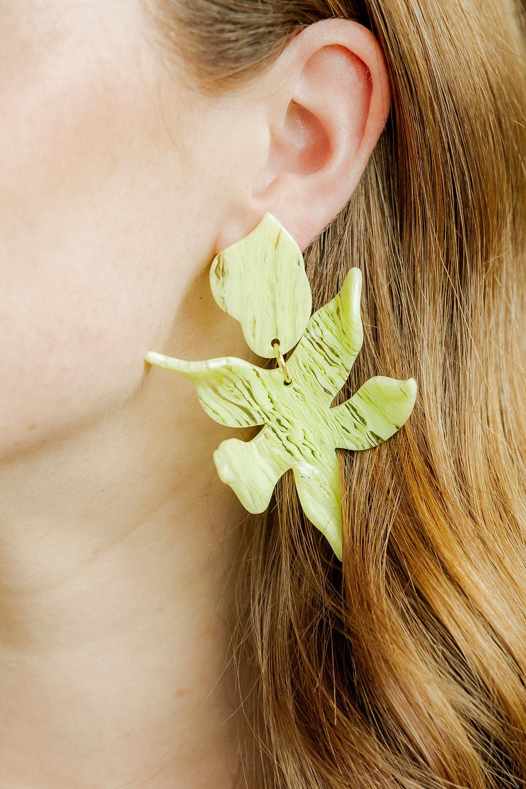Flora Statement Earrings - Lime Zest - LINNY CO WholesaleAcetate