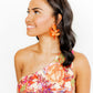Flora Statement Earrings - Metallic Orange - LINNY CO WholesaleAcetate