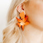 Flora Statement Earrings - Metallic Orange - LINNY CO WholesaleAcetate