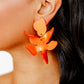 Flora Statement Earrings - Metallic Orange - LINNY CO WholesaleAcetate