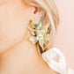 Flora Statement Earrings - Neon Yellow Clouds - LINNY CO WholesaleAcetate