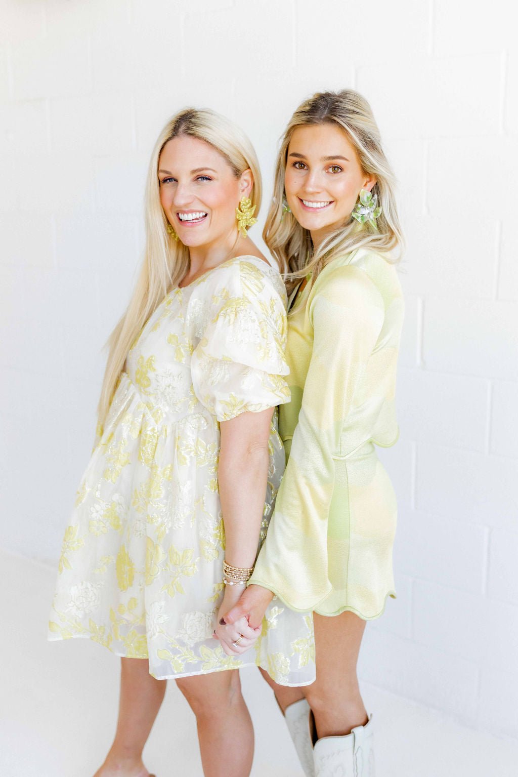Flora Statement Earrings - Neon Yellow Clouds - LINNY CO WholesaleAcetate