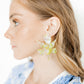 Flora Statement Earrings - Neon Yellow Clouds - LINNY CO WholesaleAcetate