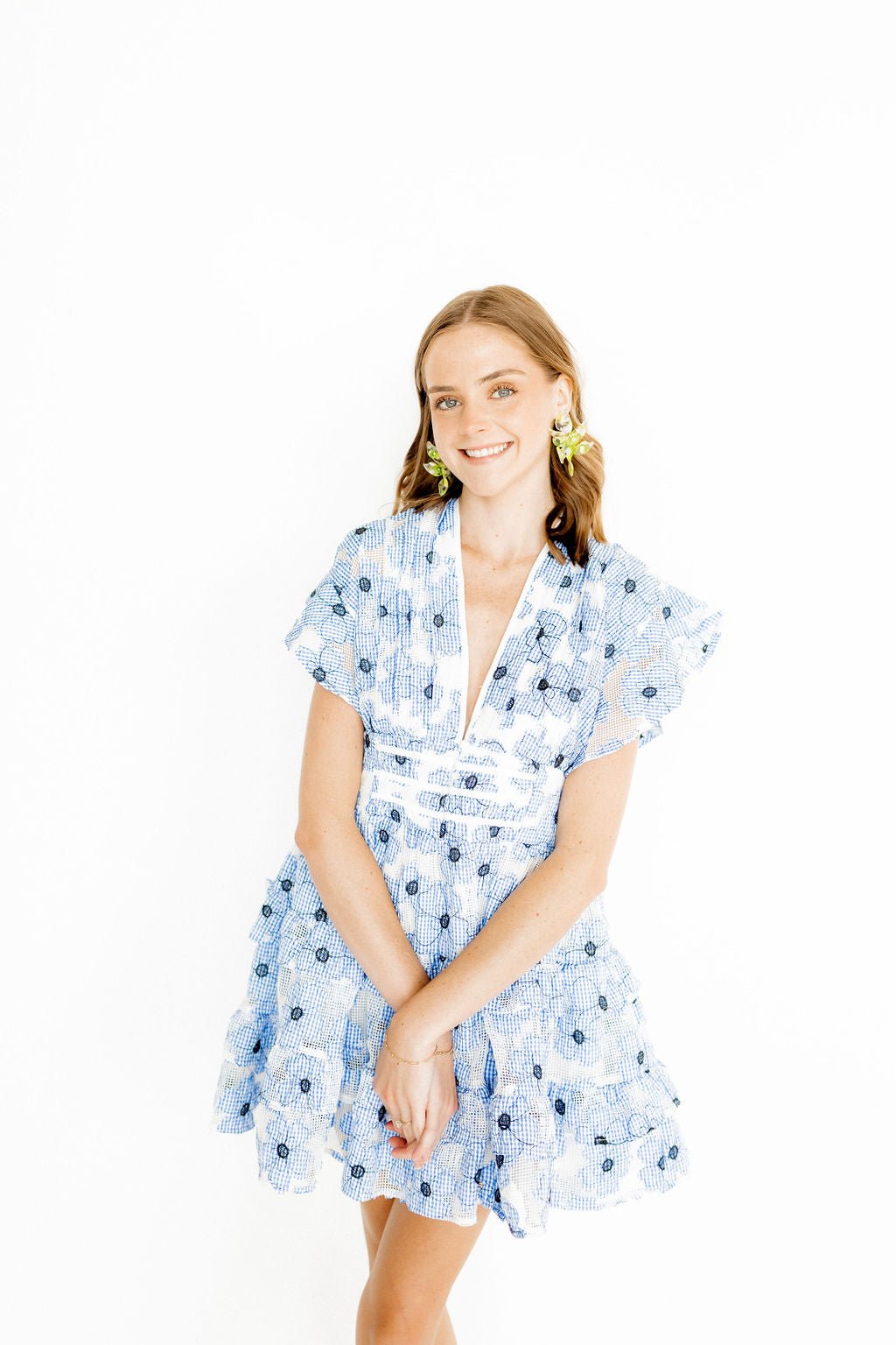 Flora Statement Earrings - Neon Yellow Clouds - LINNY CO WholesaleAcetate