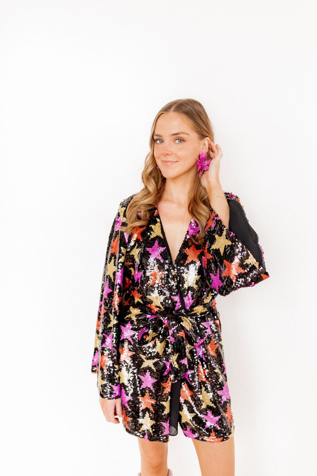 Flora Statement Earrings - Orchid Purple - LINNY CO WholesaleAcetate