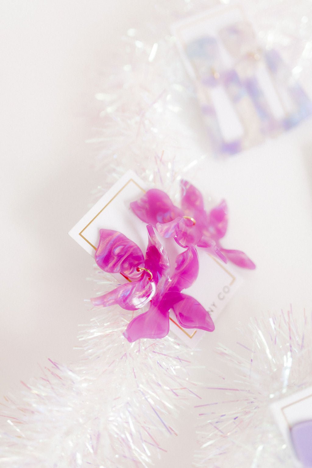 Flora Statement Earrings - Orchid Purple - LINNY CO WholesaleAcetate