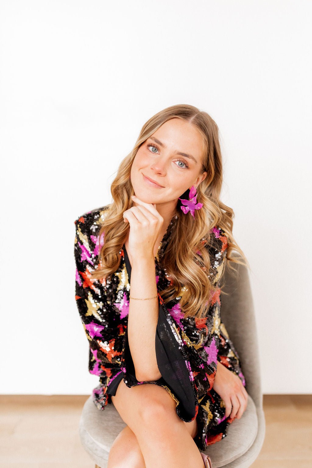 Flora Statement Earrings - Orchid Purple - LINNY CO WholesaleAcetate