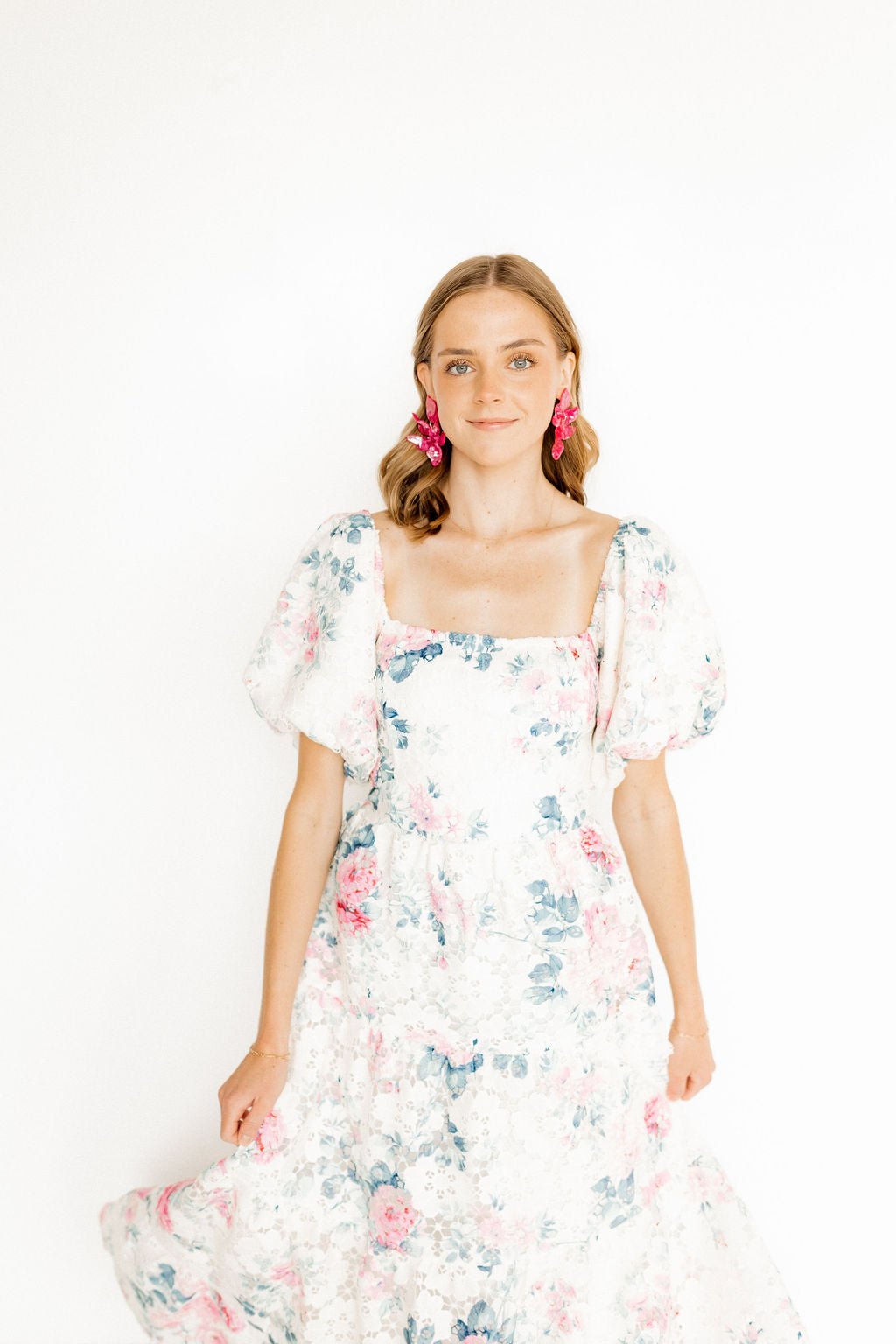 Flora Statement Earrings - Pearlized Pink - LINNY CO WholesaleAcetate