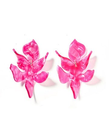 Flora Statement Earrings - Pearlized Pink - LINNY CO WholesaleAcetate