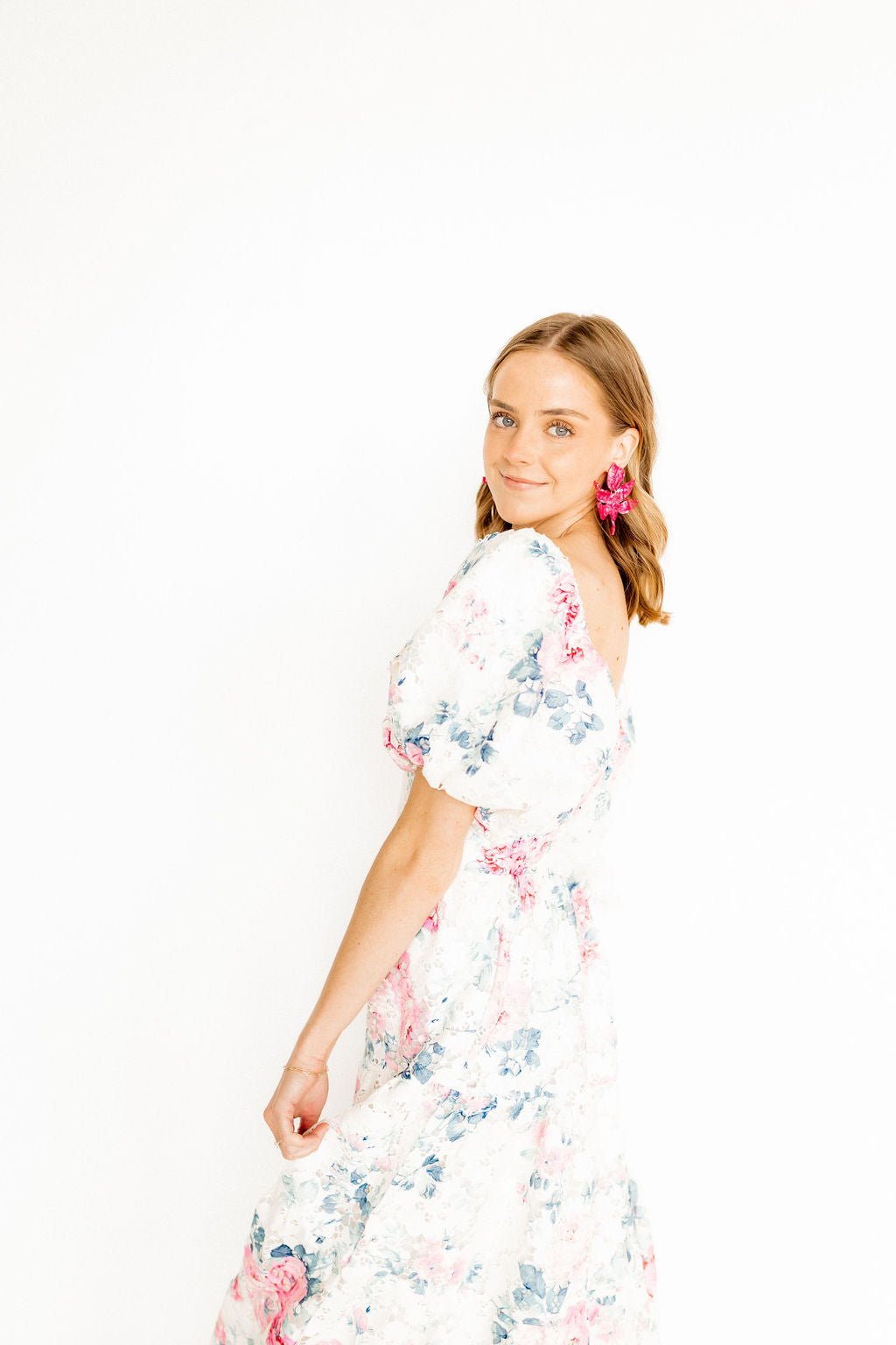 Flora Statement Earrings - Pearlized Pink - LINNY CO WholesaleAcetate