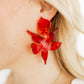 Flora Statement Earrings - Pearlized Red - LINNY CO WholesaleAcetate