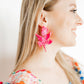 Flora Statement Earrings - Pink Party Punch - LINNY CO WholesaleAcetate