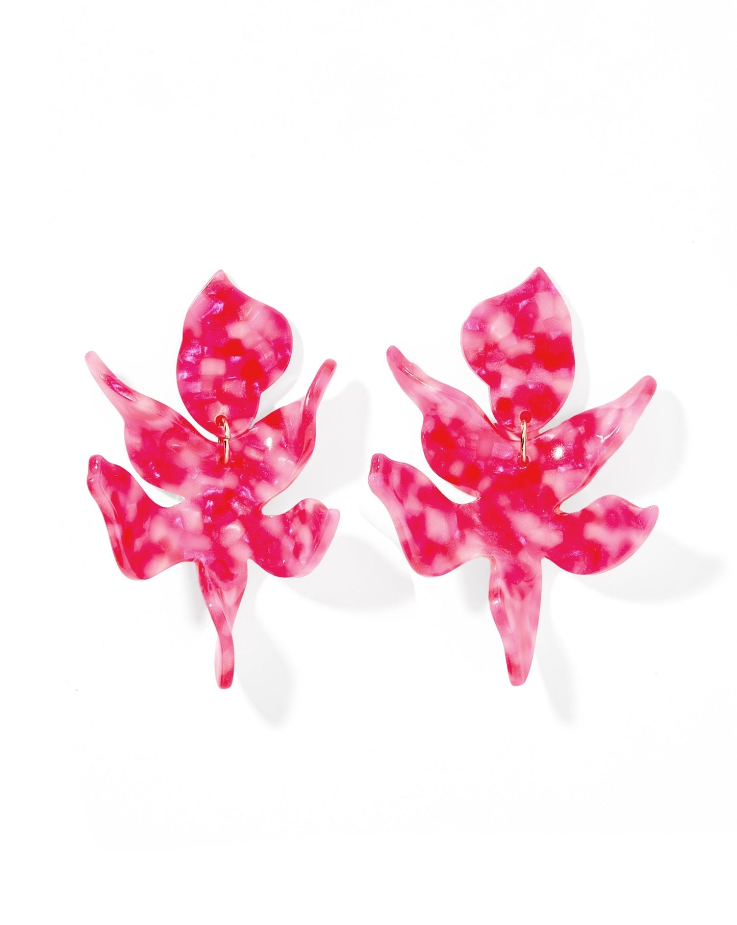 Flora Statement Earrings - Pink Party Punch - LINNY CO WholesaleAcetate