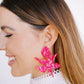 Flora Statement Earrings - Pink Party Punch - LINNY CO WholesaleAcetate