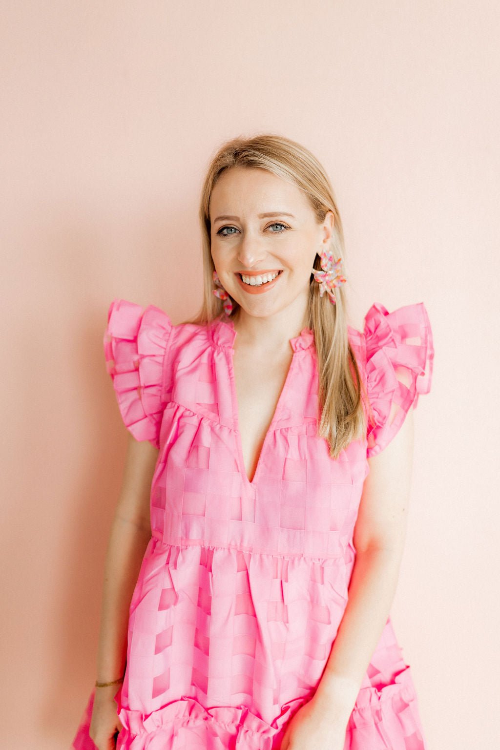 Flora Statement Earrings - Pink Sprinkles - LINNY CO WholesaleAcetate