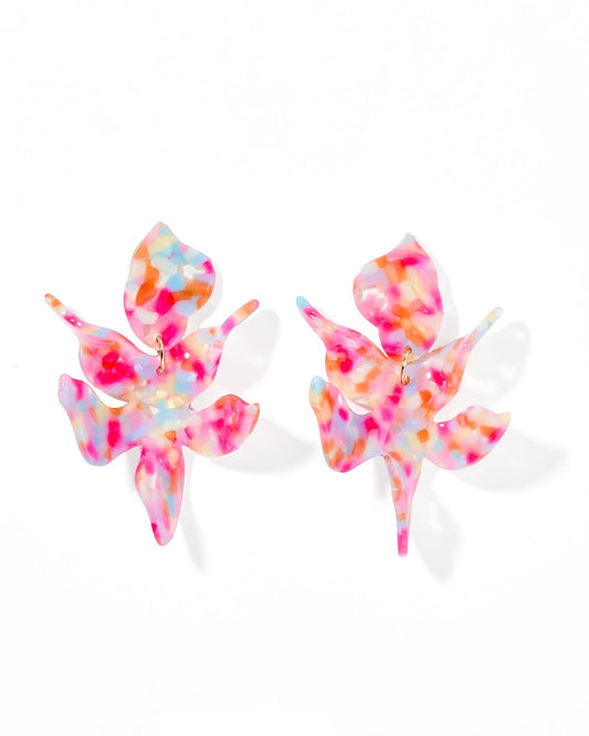 Flora Statement Earrings - Pink Sprinkles - LINNY CO WholesaleAcetate