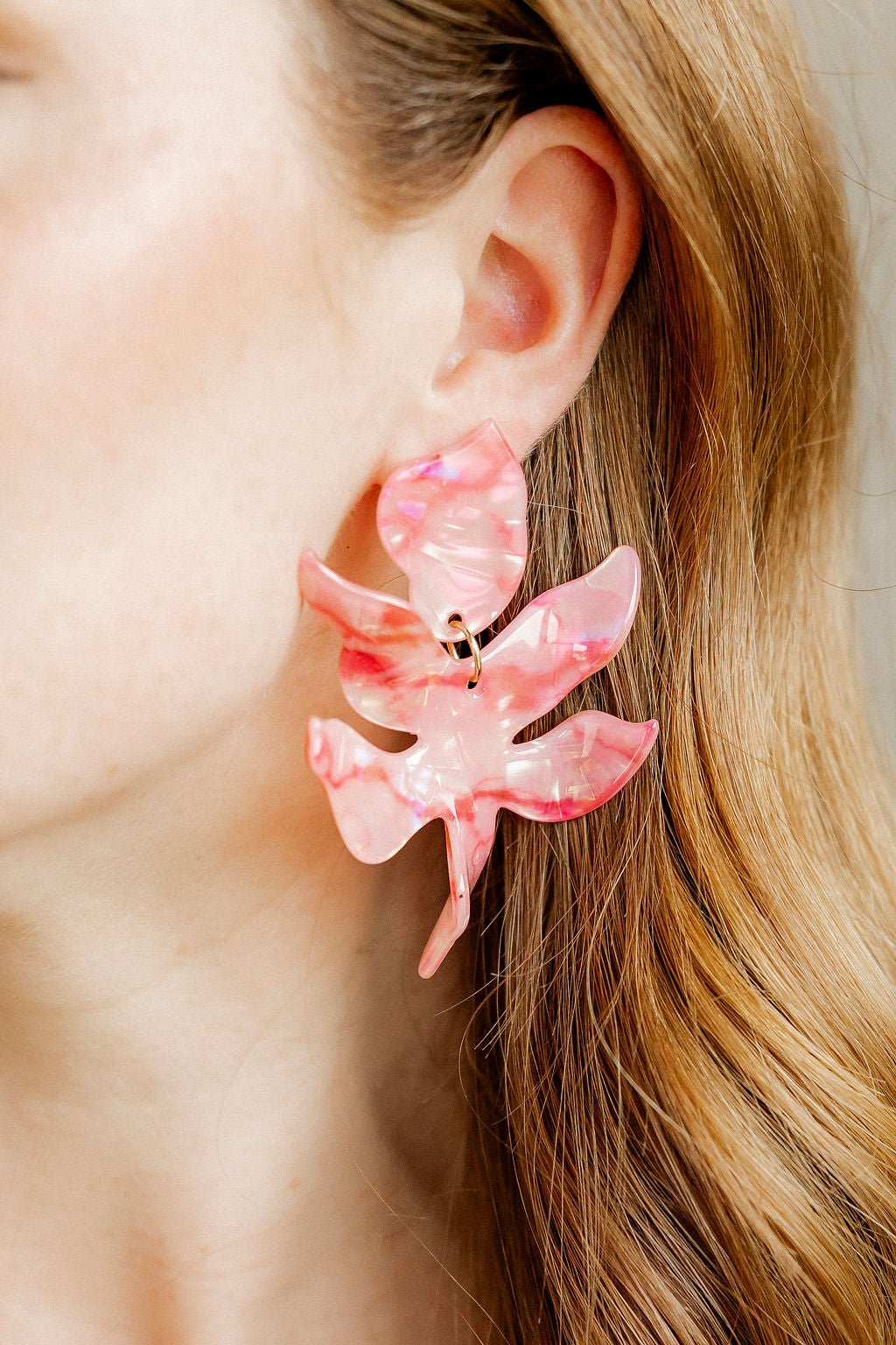 Flora Statement Earrings - Pink Spritz - LINNY CO WholesaleAcetate