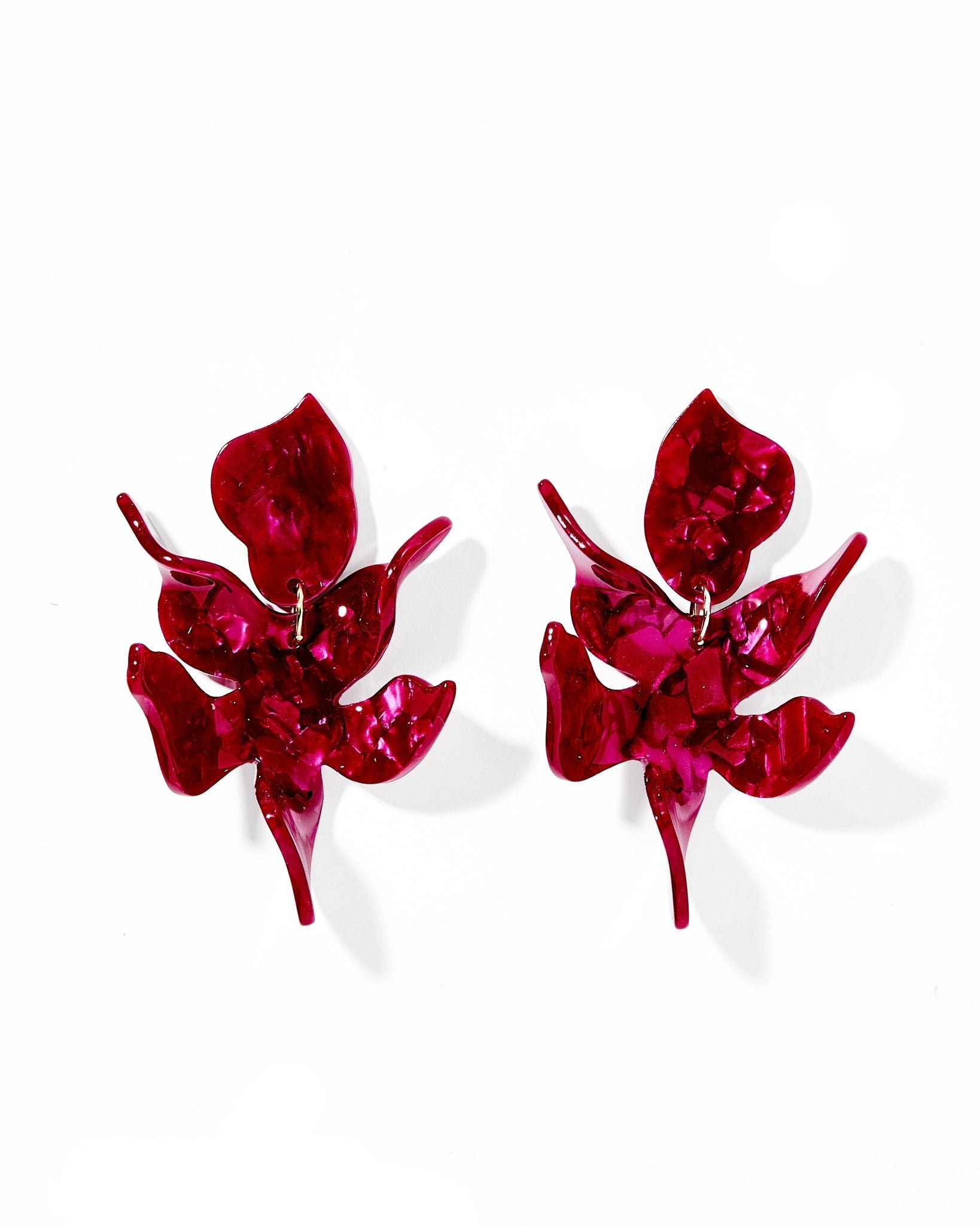 Flora Statement Earrings - Pinot Noir - LINNY CO WholesaleAcetate