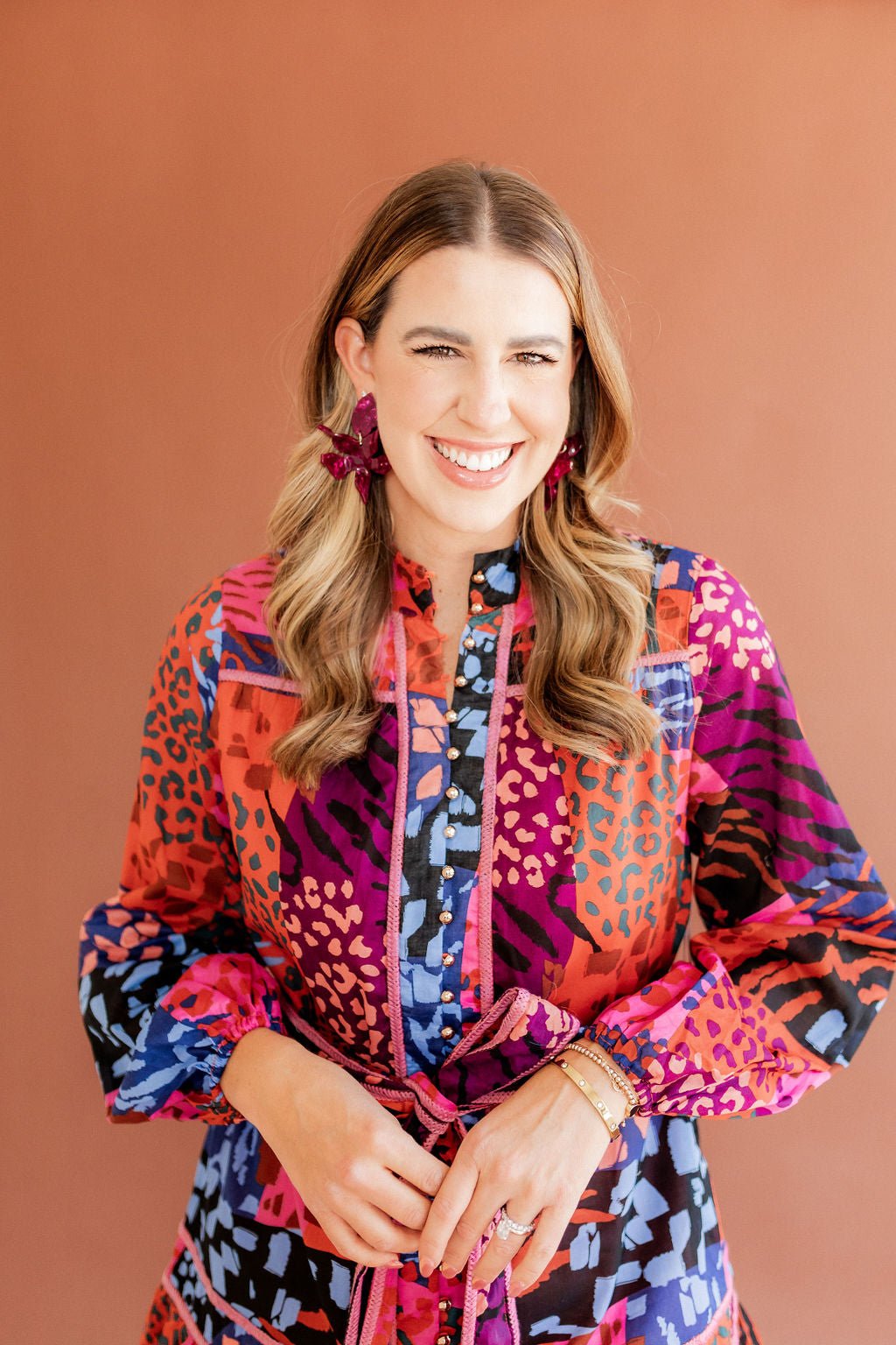 Flora Statement Earrings - Pinot Noir - LINNY CO WholesaleAcetate
