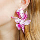 Flora Statement Earrings - Purple Marble - LINNY CO WholesaleAcetate