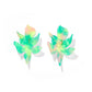 Flora Statement Earrings - Teal Seaglass - LINNY CO WholesaleAcetate