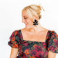 Flora Statement Earrings - True Black - LINNY CO WholesaleAcetate