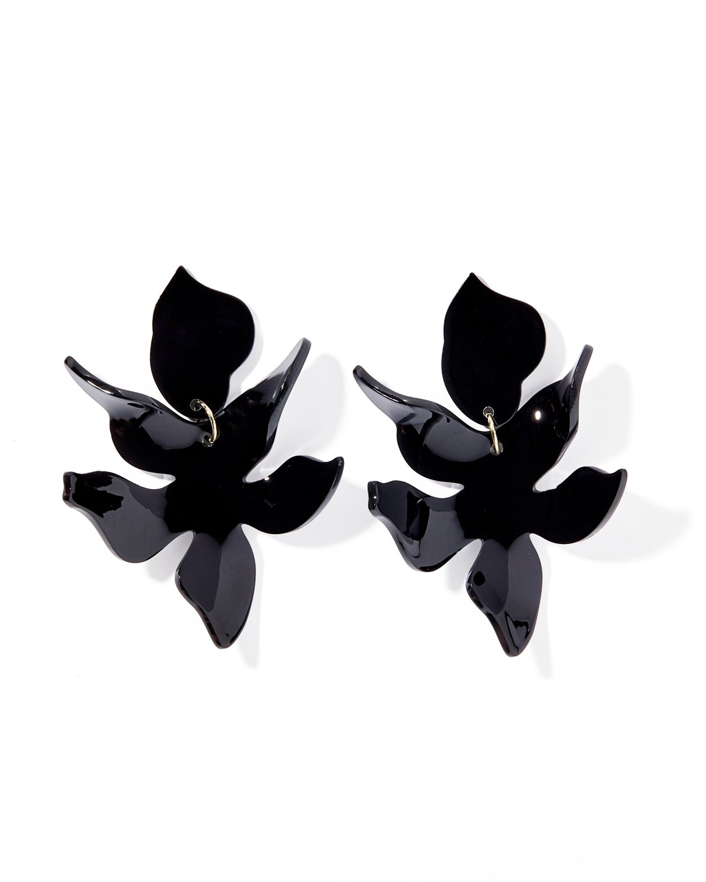 Flora Statement Earrings - True Black - LINNY CO WholesaleAcetate