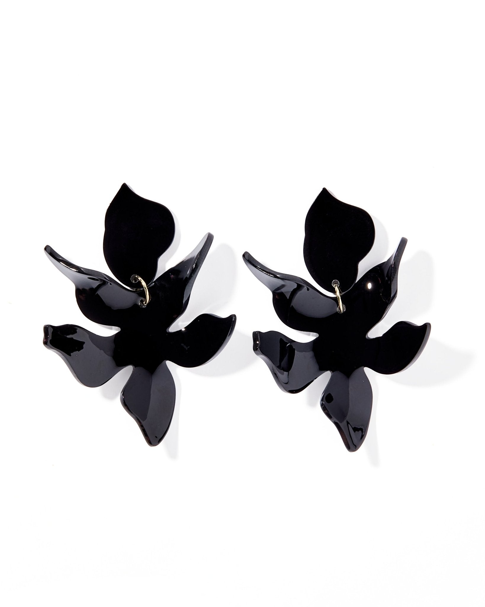 Flora Statement Earrings - True Black - LINNY CO WholesaleAcetate