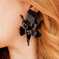Flora Statement Earrings - True Black - LINNY CO WholesaleAcetate