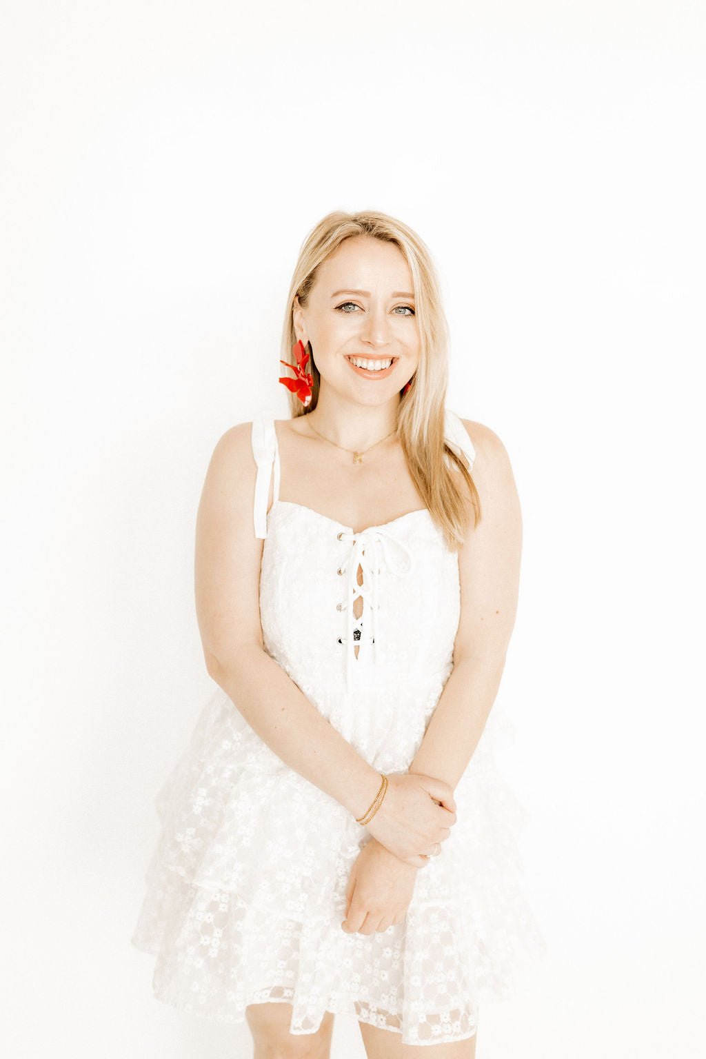 Flora Statement Earrings - True Red - LINNY CO WholesaleAcetate