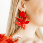Flora Statement Earrings - True Red - LINNY CO WholesaleAcetate